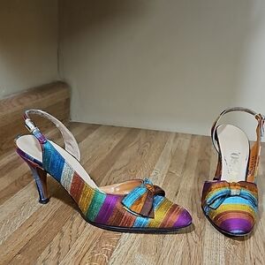 Deliso Vintage Colorful Material Heels 8.5B